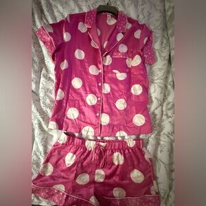 Victoria's Secret Pink and White Polka Dot Pajama Set